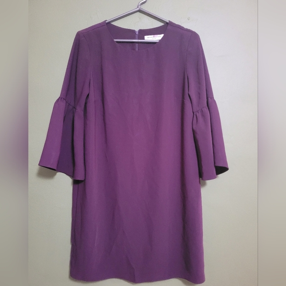 Amanda Uprichard Dresses & Skirts - Amanda Uprichard Plum Bell Sleeve Shift Dress – Size S